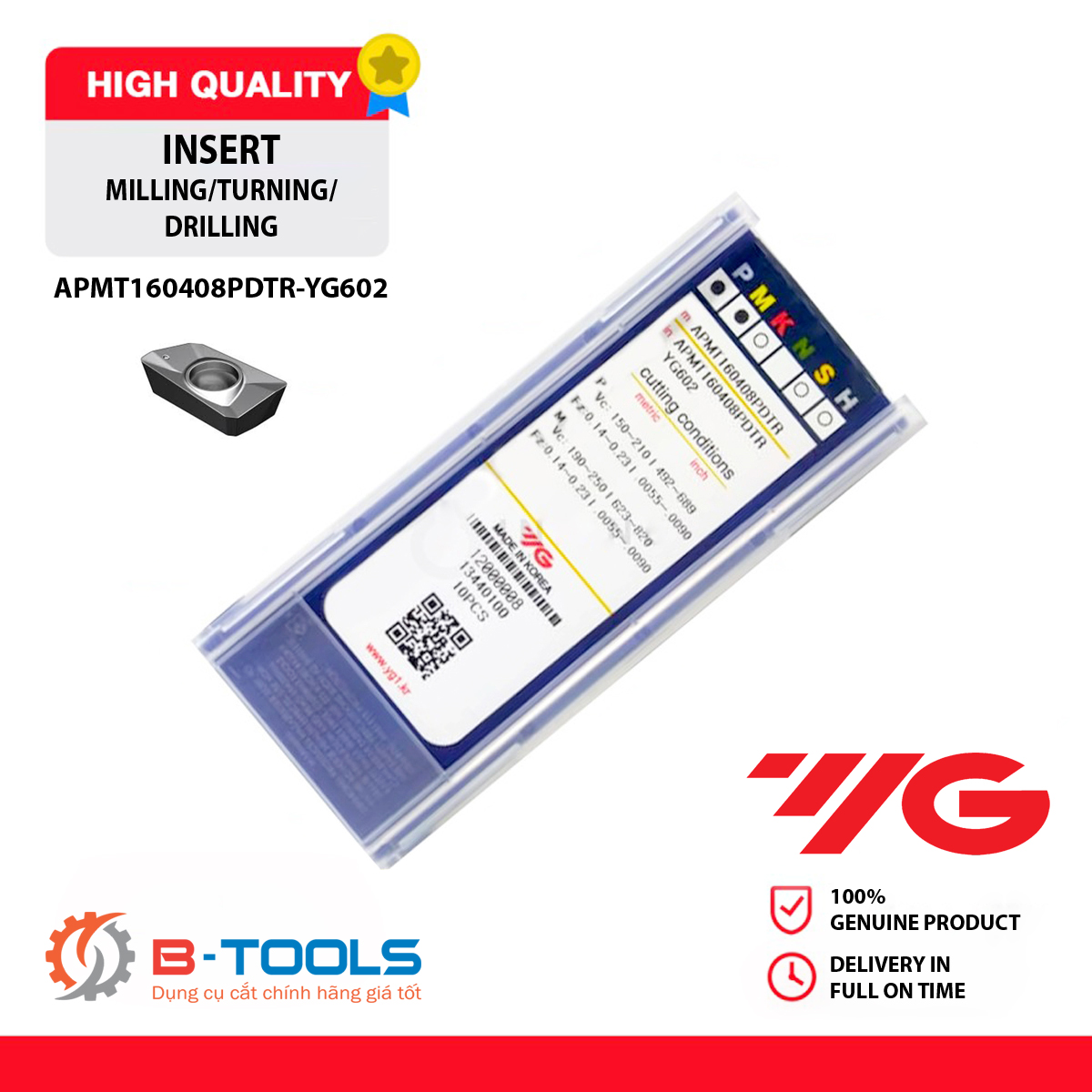 Chíp phay APMT160408PDTR-YG602